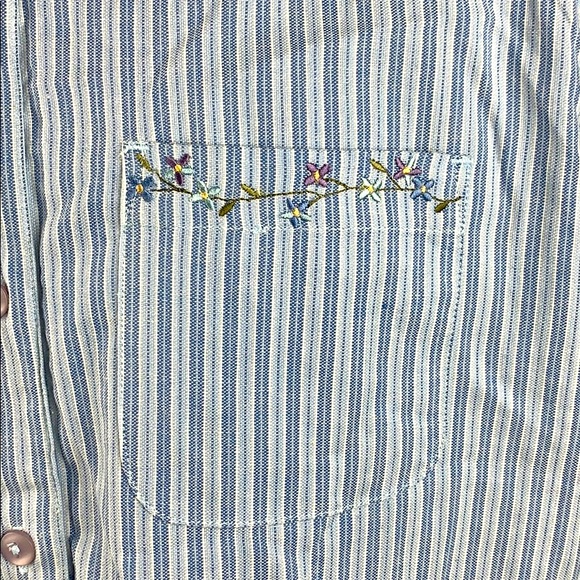 Casey & Max blue & white stripes button down W XL - Picture 2 of 11